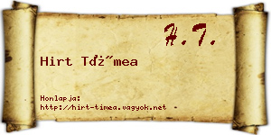 Hirt Tímea névjegykártya